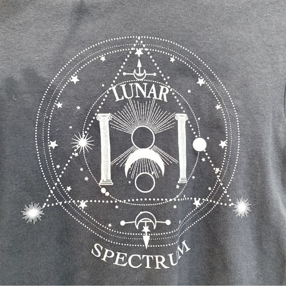 Dark Blue Lunar Spectrum Lettuce-Edge Crop Top Tee - Picture 4 of 9